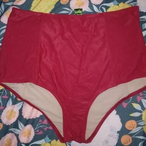 Kortni jeane medium ribbed red high waisted bottom